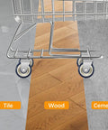 Sixteen Pack 5 Inch Shopping Cart Replacement Wheels Kit With Double Ball Bearing TPU Silent Casters on tile, wood, cement