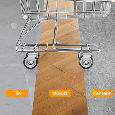 Sixteen Pack 5 Inch Shopping Cart Replacement Wheels Kit With Double Ball Bearing TPU Silent Casters on tile, wood, cement