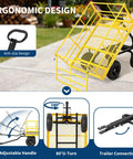 Beast 1400 Pound Garden Dump Cart 3 In 1 Yard Wagon with removable side panels, ergonomic handle, and 13-inch tires