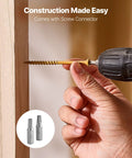 All Weather Tough Number 10 X 3 Inch Exterior Deck Screws 350 Count Pack With Torx T25 Star Drive being used with a drill.