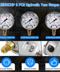 SINOCMP Hydraulic Pressure Test Kit featuring three gauges measuring 0-100, 0-250, and 0-400 bar for heavy machinery diagnostics.