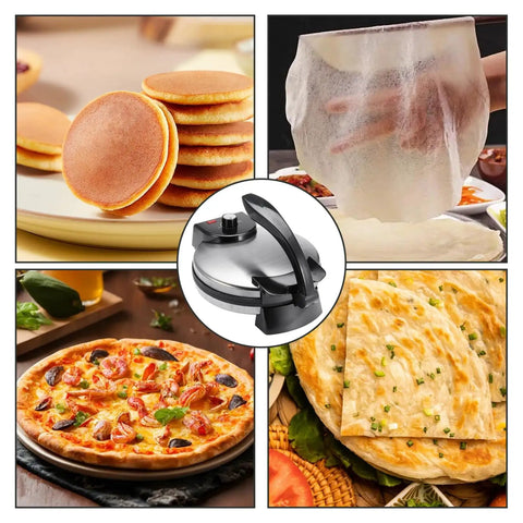 Electric Tortilla Press Machine 2000W With Adjustable Temp Control heated plate, pancakes, flatbreads, and pizza.