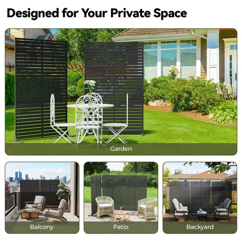 Outdoor Privacy Screen 72 Inch High By 47 Inch Wide Freestanding Decorative Panel With Stand Weather Resistant Divider