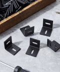 Tough As Nails Table Top Fasteners Heavy Duty Steel Furniture Connectors Classic Black, 1x1 inch brackets for woodworking projects.