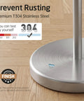Sturdy Floor Standing Toilet Paper Holder Built Like A Tank In SUS 304 Stainless Steel Rustproof With A 2x Heavier Base And Brushed Nickel Finish Display of base