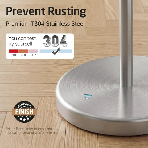 Sturdy Floor Standing Toilet Paper Holder Built Like A Tank In SUS 304 Stainless Steel Rustproof With A 2x Heavier Base And Brushed Nickel Finish Display of base