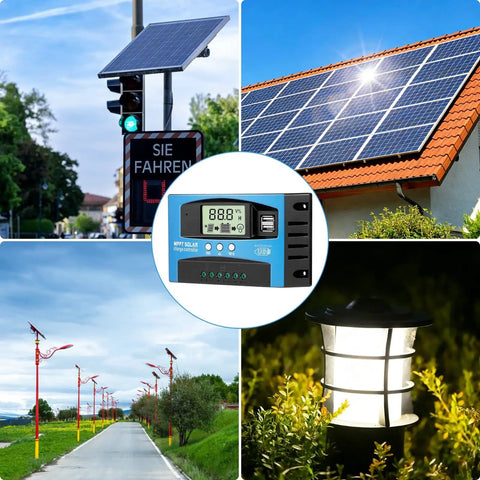 MPPT Solar Charge Controller 12-24V Auto Switch For Lead-Acid And Lithium Batteries 30A Industrial-Grade Main Chip Large LCD Display