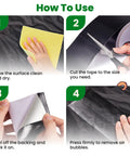 Step-by-step guide using Waterproof Self Adhesive Patch Repair Tape Kit For Awnings Outdoor Canopies Tents RVs Canvas And Boat Covers