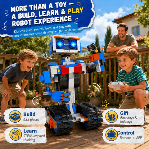 Awesome Remote Control Robot Building Kit For Kids Ages 6 To 12 With App Control And Coding Lessons STEM Educational DIY Engineering Toy