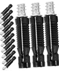 Rock Solid Invisible Furniture Connecting Fasteners With Heavy Duty Cam Lock Bolts And Precision Dowels For Smooth Wood Joinery And Complete Zero Hassle Setup Pack includes black cam lock bolts.