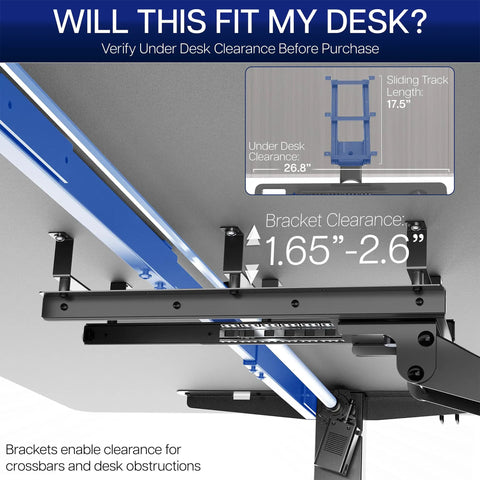 Smooth Gliding Under Desk Keyboard And Mouse Tray With Plush Foam Padding For Home Office Ergonomic Workstation Setup adjustable height fitting guide