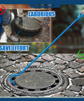 Two Pack Heavy Duty Manhole Cover Hook And Septic Tank Lid Puller 42 Inch Tough As Nails Hex Steel Utility Lifter in action.