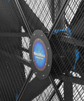 Built Heavy 79 Portable Industrial Fan Kicks Your Space Into Gear For Warehouse Gym Or Shop Stepless Variable Speed details of fan blade and motor.