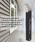 Vinyl Siding Removal Tool 7 Inch Heavy Duty Steel Hand Tool For House Siding Installation And Repair shown near house siding.