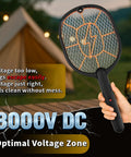 Two Pack Beast Mode High Voltage Bug Zapper Racket For Mosquitoes And Flies With Large 45x20 Cm Head Safe Protective Mesh