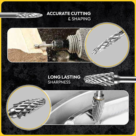 BLENCEE 20-piece carbide burr set with 1/8 in shank; double-cut die grinder bits for metalworking