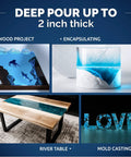 Deep Pour Epoxy Resin Kit 51 Oz For 2 Inch Pours Pro Grade River Tables Woodworking Flower Preservation And DIY Crafts