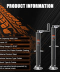 Two A-frame trailer jacks with crank handles, 5000 lb capacity, zinc-plated carbon steel, cordless drill compatible.