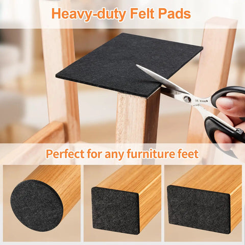 Legit Heavy Duty Felt Furniture Pads 300 Piece Pack Black Self Adhesive Glide Sliders For Hardwood Laminate Tile Floors Bangin Scratch Protection Smooth Ride Floor Savers, cutting square felt pad for furniture.