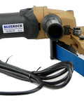 Heavy Duty 110V Variable Speed Pipe Polisher And Grinder features a grooved roller, power cord, and blue sanding belt for metal prep.