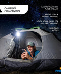 Three In One Solar Survival Kit Emergency Flashlight With 5000mAh USB C Power Bank And Seven Watt Solar Panel used in night camping
