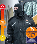 N-Ferno 6466 Workhorse Heavy Duty Winter Work Jacket With Insulated Quilted Sleeves, 500D Nylon Shell in outdoor setting.