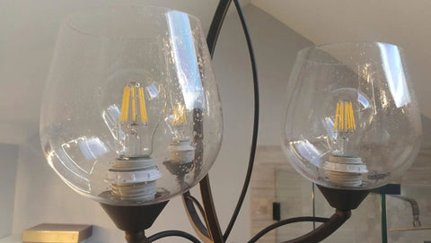 Oversize Seeded Bubble Glass Lamp Shade 3 Pack For LED Light Fixtures Clear Globe Replacement Glass Shade For Chandeliers