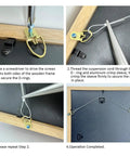 Heavy Duty Picture Hanging Wire Kit With 110 Feet Braided Wire 60 D Ring Hangers Screws And Aluminum Crimp Sleeves installation steps