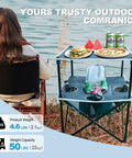 Folding Beach Table For Sand Camping With Insulated Cooler Storage And Four Cup Holders Portable Pop Up Picnic Table by water