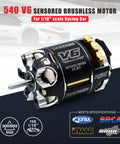 540 V6 Sensored Brushless RC Motor 21.5T For 1 By 10 Scale RC Racing Cars, Beefy Torque And Efficiency, 3.175mm Shaft