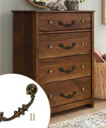 Drop Bail Drawer Pull 5 Inch Center To Center 128 Mm Hole Spacing Includes 2 Screws Antique Brass Finish on dresser