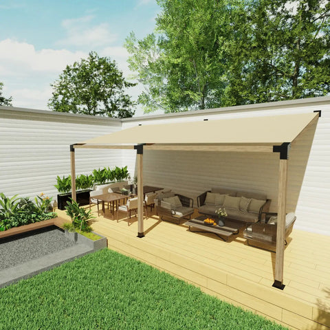 Heavy Duty 15 Degree Slanted Roof Wall Mount Pergola Bracket Kit For 4x4 Beams Actual 3.5x3.5 Inches Durable All Weather DIY Post Base For Gazebos And Pergolas Easy Install Built Tough For Long Lasting Outdoor Use With Easy Mounting Hardware Included