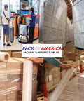 Heavy Duty Clear Stretch Wrap Bundle Four Rolls Straight Up Industrial Shrink Film 18 Inches By 1500 Feet 80 Gauge wrap used in logistics and packing.