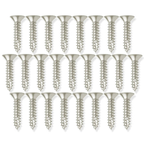 Top Shelf Tough As Nails Door Hinge Screws Satin Nickel Finish Pack Of 25, 9 X 1 Inch Solid Alloy Steel Screws