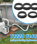 Five Piece Pool Pump Hose Seal Ring Replacement Kit 11228 And 11412 O Rings beside Intex sand filter pump system