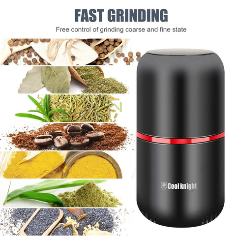 Black Electric Herb Grinder With Large Capacity And Beast Mode Fast Grinding, grinds 120g in 5 to 10 seconds, 7.5 inch with spices