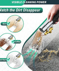 Extractor Kit For Wet Vacuum With 50 Foot Water Line Includes Transparent Dust Removal Head in Action on Carpet