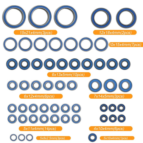 55 Piece Metal Ball Bearings Kit For Trx6 Rc Cars With Rubber Sealed Wheels Front Rear Axle Carrier 10th Scale Crawler G63 6x6 Heavy Duty Upgrade Set Built Tough To Smash Rough Terrain And Keep Roll Crisp