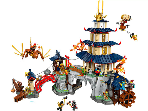 NINJAGO Tournament Temple City Building Kit For Teens 14 Plus Fans Of Dragons Rising, Epic Battle Arena With Moving Water Mill, Four-Tier Pagoda Model