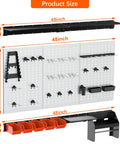 Pegboard Wall Organizer System For Garage And Workshop No Brainer 4 Ft Kit With Hooks Bins Overhead Shelves Wall Mounted
