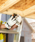 Worker installing Ladder Stability Anchor for Easy No Drill Mounting with Two 4 Foot Straps Quick Install OSHA Compliant