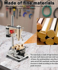 Essential Mini Benchtop Drill Press For Precision Watch Repair Work showcasing brass build, adjustable speed, and stable design on a workbench.