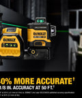 Line Laser Kit For 12V And 20V Max XR Green Three 360 Degree Beams High Precision With Visible Range Pro Jobsite Tool