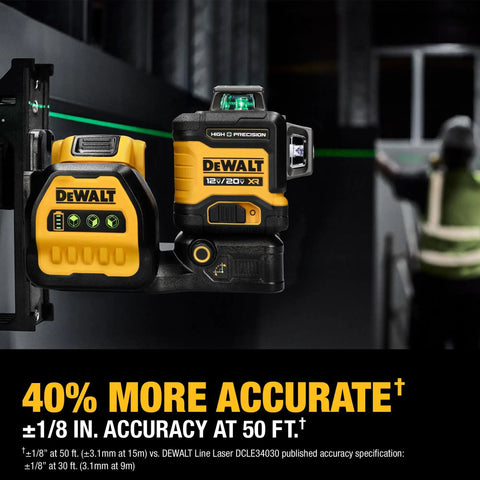 Line Laser Kit For 12V And 20V Max XR Green Three 360 Degree Beams High Precision With Visible Range Pro Jobsite Tool