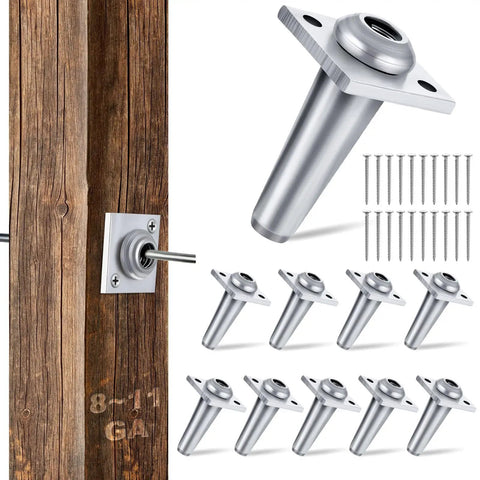 Ten-Piece Aluminum Anchor Wire Vise Set With Screws For Tightening 8 To 11 Gauge Wire, Ideal For Building Trellises