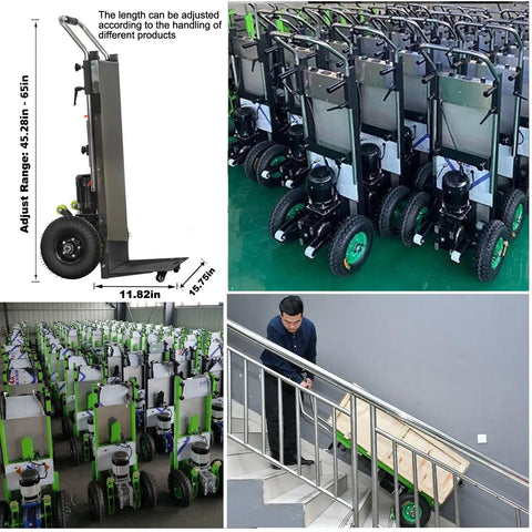 Heavy Duty Electric Stair Climbing Hand Truck Cart 880 Lbs Capacity 1200W Motor Battery Powered Stair Climber Dolly warehouse use