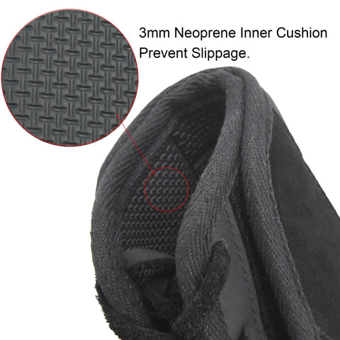 Durable Leather Rifle Stock Cover With Built In Recoil Pad And Cartridge Sling, 3mm Neoprene Cushion Detail, Black