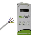 Security Alarm Cable 22/4 22AWG Unshielded Low-Voltage Wire 500ft White for home surveillance with four colored conductors