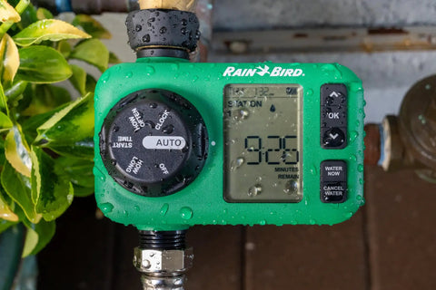 Electronic Digital Hose End Timer For Garden Irrigation, Battery Operated, showing digital display and settings