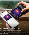 C5 Compact Thermal Imaging Camera With WiFi, High Resolution Infrared Imager for Electrical and Mechanical Work shown in use with smartphone
